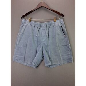 Gap Mens Shorts Elastic Waist Drawstring Size L Blue Cotton Twill Casual Beach